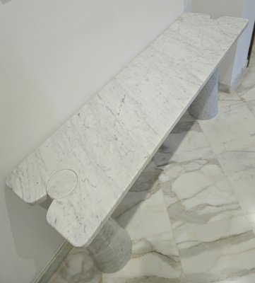 Carrara Marble Console by Angelo Mangiarotti for Skipper, Italy, 1970s-ZST-1915531