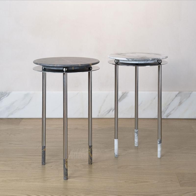 Carrara Marble Saturno Side Table by Andrea Bonini