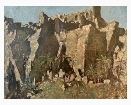 Carrera, Ruins in the Desert, 1920s, Oil on Canvas-XMH-1733694