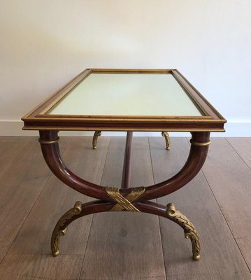 Carved and Gilt Wood Coffee Table from Maison Hirch, 1940s-BA-988189