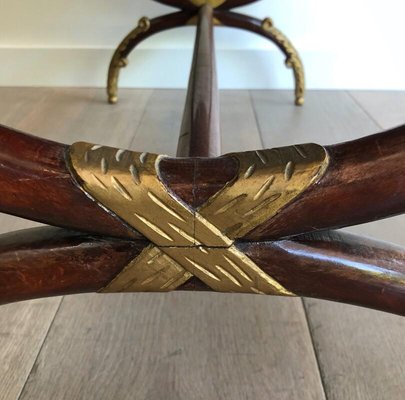 Carved and Gilt Wood Coffee Table from Maison Hirch, 1940s-BA-988189