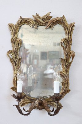 Carved and Gilt Wood Sonces with Mirror, 1920s, Set of 2-DCO-1389720