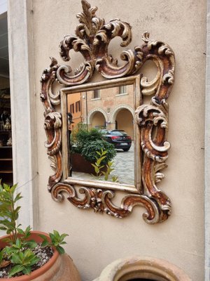 Carved and Golden Wood Mirror, 1930s-ZFY-1819863