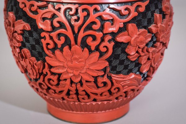 Carved and Lacquered Chinese Ginger Jar-AOI-1106800