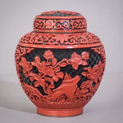 Carved and Lacquered Chinese Ginger Jar-AOI-1106800