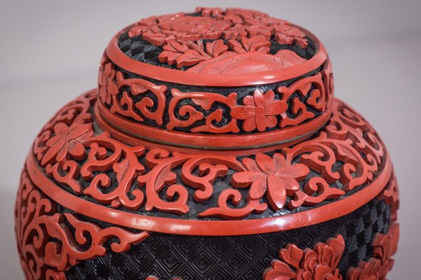 Carved and Lacquered Chinese Ginger Jar-AOI-1106800