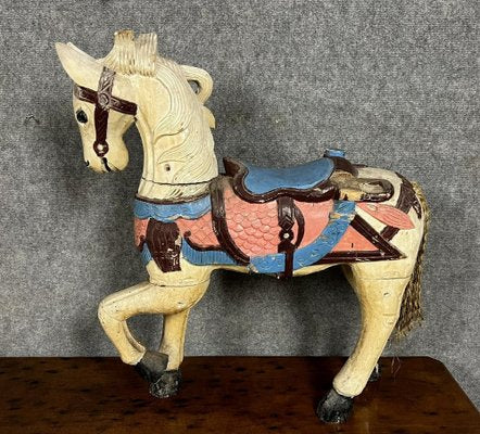 Carved and Painted Wooden Horse, Late 19th Century-MWB-1764600