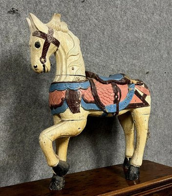 Carved and Painted Wooden Horse, Late 19th Century-MWB-1764600