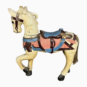 Carved and Painted Wooden Horse, Late 19th Century-MWB-1764600