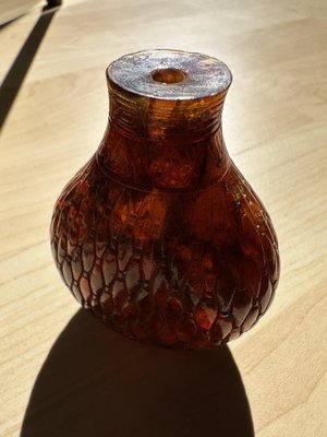 Carved Asian Amber Snuff Bottle-JO-1723022