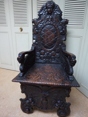 Carved Black Forest Armchair, 1880s-EA-1821387