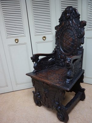 Carved Black Forest Armchair, 1880s-EA-1821387