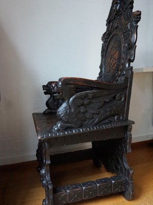 Carved Black Forest Armchair, 1880s-EA-1821387