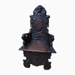 Carved Black Forest Armchair, 1880s-EA-1821387