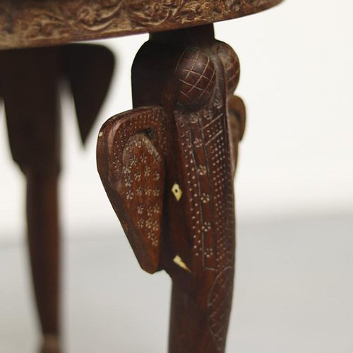 Carved Hardwood Elephant Table