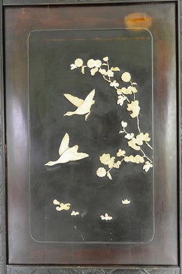 Carved & Inlaid Shibayama Folding Screen, Japan, 1890-XNH-1176438