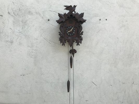 Carved Large Cuckoo Clock with Birds, 1940s-WQQ-1315090