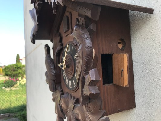 Carved Large Cuckoo Clock with Birds, 1940s-WQQ-1315090