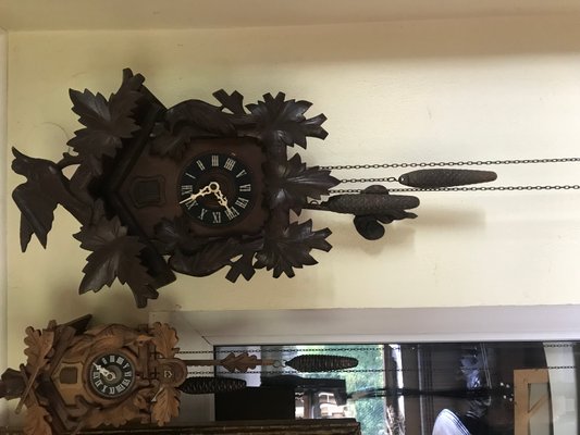 Carved Large Cuckoo Clock with Birds, 1940s-WQQ-1315090