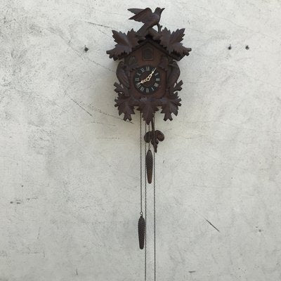 Carved Large Cuckoo Clock with Birds, 1940s-WQQ-1315090