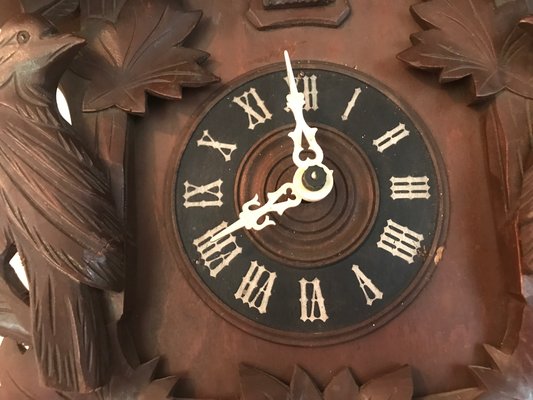 Carved Large Cuckoo Clock with Birds, 1940s-WQQ-1315090