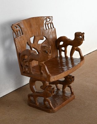 Carved Mahogany Chair, 1950s-RVK-1440776