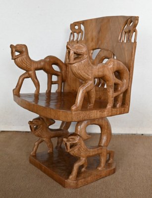 Carved Mahogany Chair, 1950s-RVK-1440776