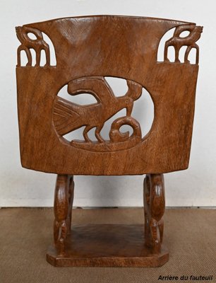 Carved Mahogany Chair, 1950s-RVK-1440776