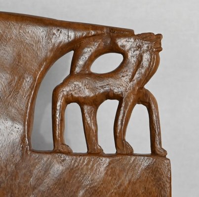 Carved Mahogany Chair, 1950s-RVK-1440776