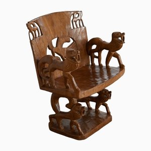 Carved Mahogany Chair, 1950s-RVK-1440776