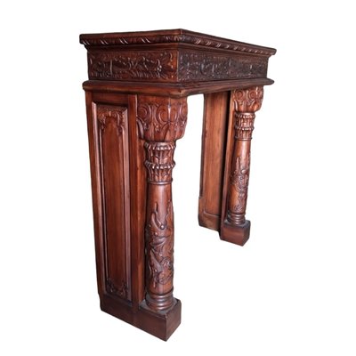 Carved Mahogany Fireplace Surround-TCS-1794303