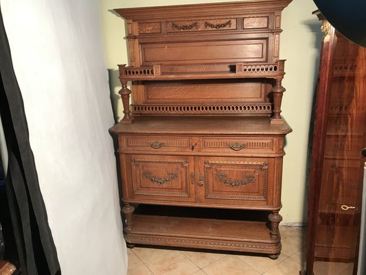 Carved Oak Chest of Drawers with Extension, 1920s-WQQ-1240895