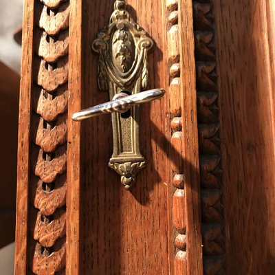 Carved Oak Chest of Drawers with Extension, 1920s-WQQ-1240895