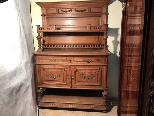 Carved Oak Chest of Drawers with Extension, 1920s-WQQ-1240895