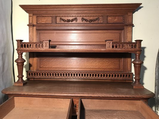 Carved Oak Chest of Drawers with Extension, 1920s-WQQ-1240895