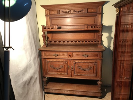 Carved Oak Chest of Drawers with Extension, 1920s-WQQ-1240895