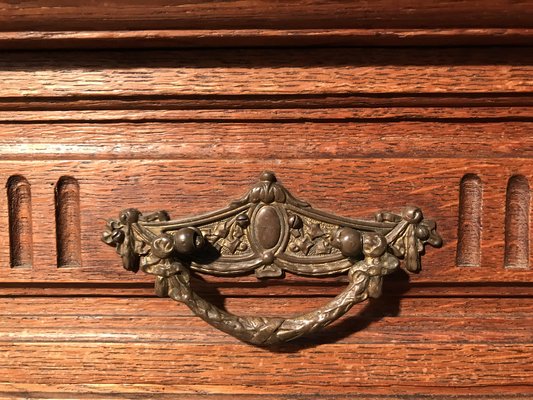 Carved Oak Chest of Drawers with Extension, 1920s-WQQ-1240895