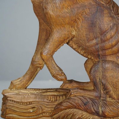 Carved Statue of a Staghound, 1920s-KJP-1149276