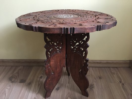 Carved Teak Coffee Table, 1970s-WQQ-692617