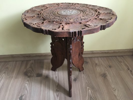 Carved Teak Coffee Table, 1970s-WQQ-692617