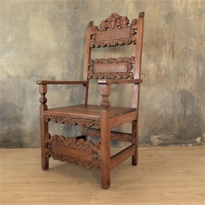 Carved Throne Chair, 1880s-WK-820031