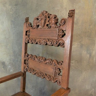 Carved Throne Chair, 1880s-WK-820031