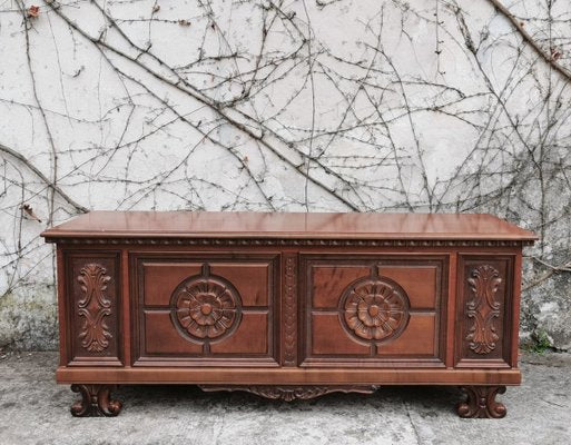 Carved Walnut Chest, 1970s-KNM-891413