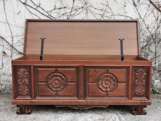 Carved Walnut Chest, 1970s-KNM-891413