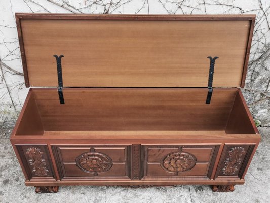 Carved Walnut Chest, 1970s-KNM-891413