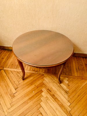 Carved Walnut Coffee Table with Glass Top, 1960s-NUO-833551