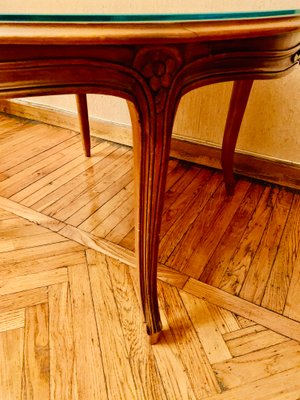 Carved Walnut Coffee Table with Glass Top, 1960s-NUO-833551