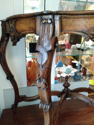 Carved Walnut Console Table, 1800s-ZFY-1153494