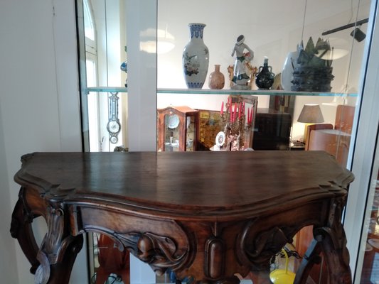 Carved Walnut Console Table, 1800s-ZFY-1153494