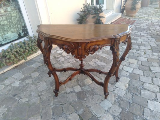 Carved Walnut Console Table, 1800s-ZFY-1153494